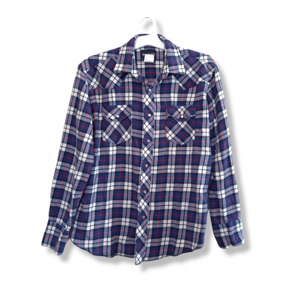 Wrangler Pearl Snap Button Up Western Mens Shirt Mens Size L